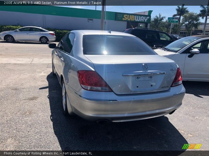 Platinum Frost Metallic / Taupe 2008 Acura RL 3.5 AWD Sedan