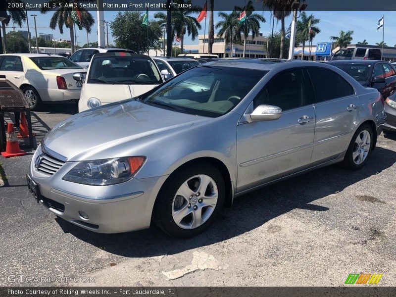 Platinum Frost Metallic / Taupe 2008 Acura RL 3.5 AWD Sedan
