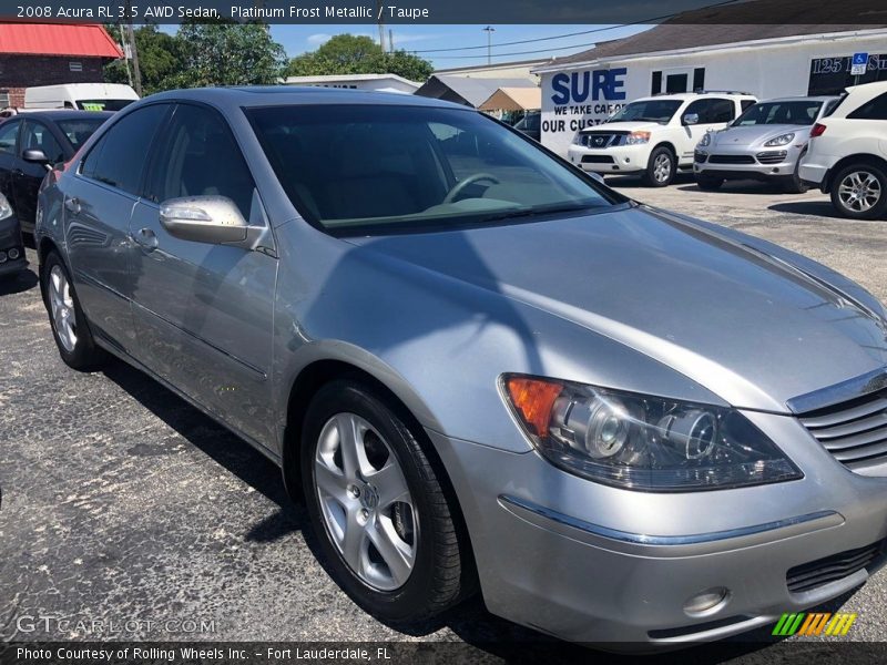 Platinum Frost Metallic / Taupe 2008 Acura RL 3.5 AWD Sedan