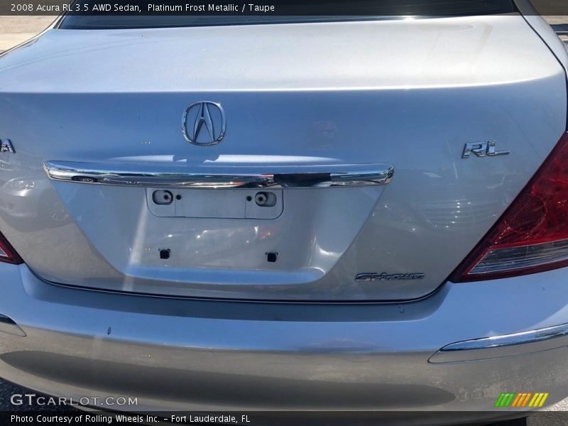 Platinum Frost Metallic / Taupe 2008 Acura RL 3.5 AWD Sedan