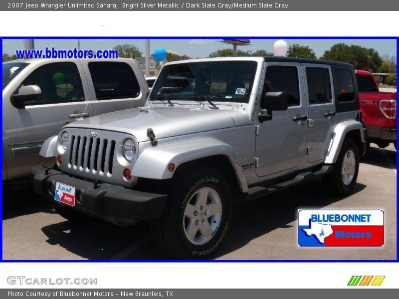 Bright Silver Metallic / Dark Slate Gray/Medium Slate Gray 2007 Jeep Wrangler Unlimited Sahara