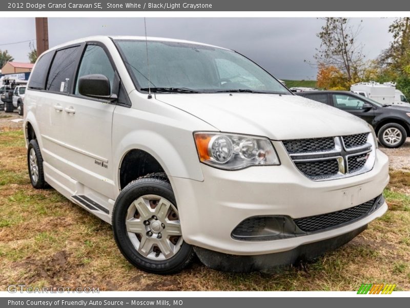 Stone White / Black/Light Graystone 2012 Dodge Grand Caravan SE