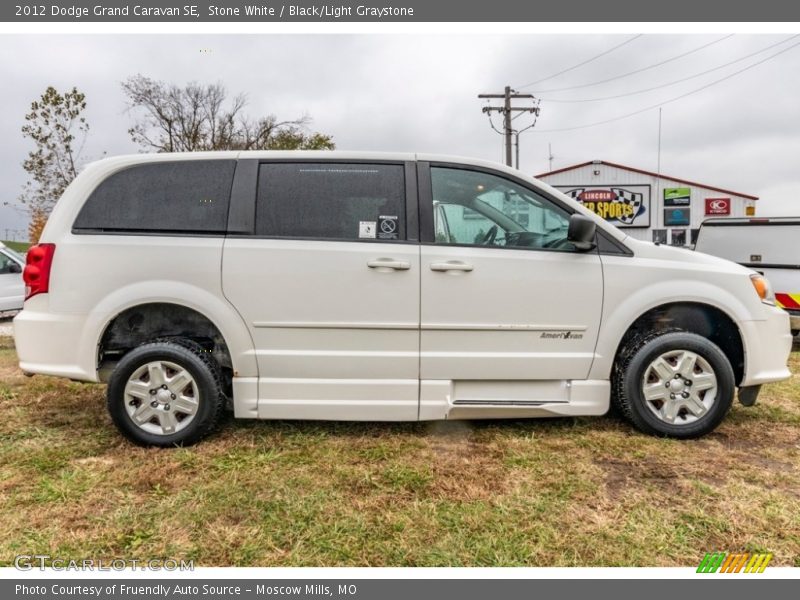 Stone White / Black/Light Graystone 2012 Dodge Grand Caravan SE