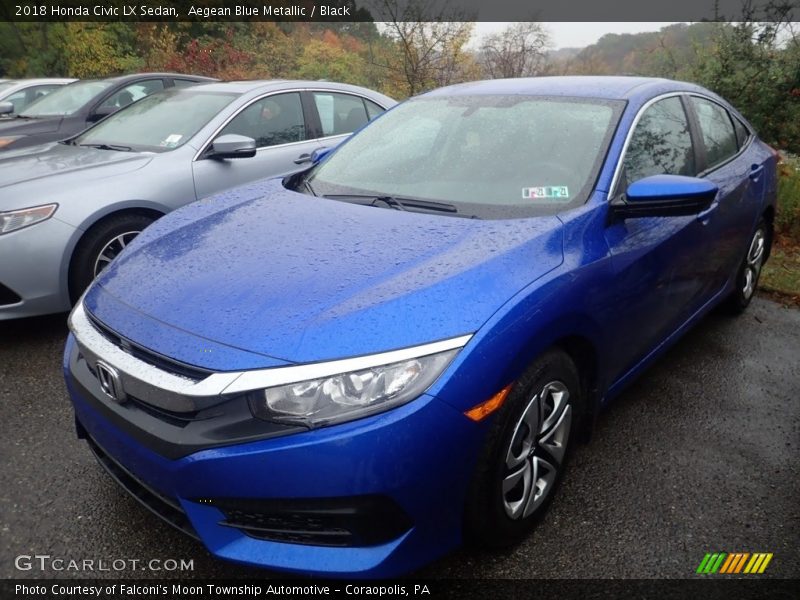 Aegean Blue Metallic / Black 2018 Honda Civic LX Sedan