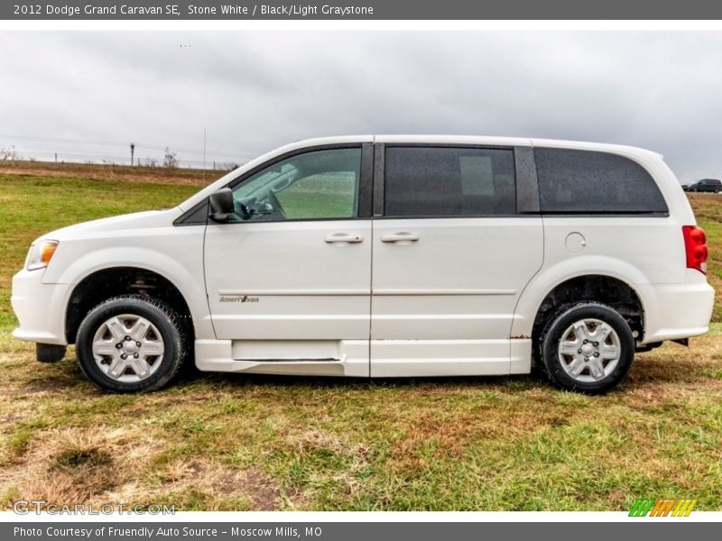 Stone White / Black/Light Graystone 2012 Dodge Grand Caravan SE