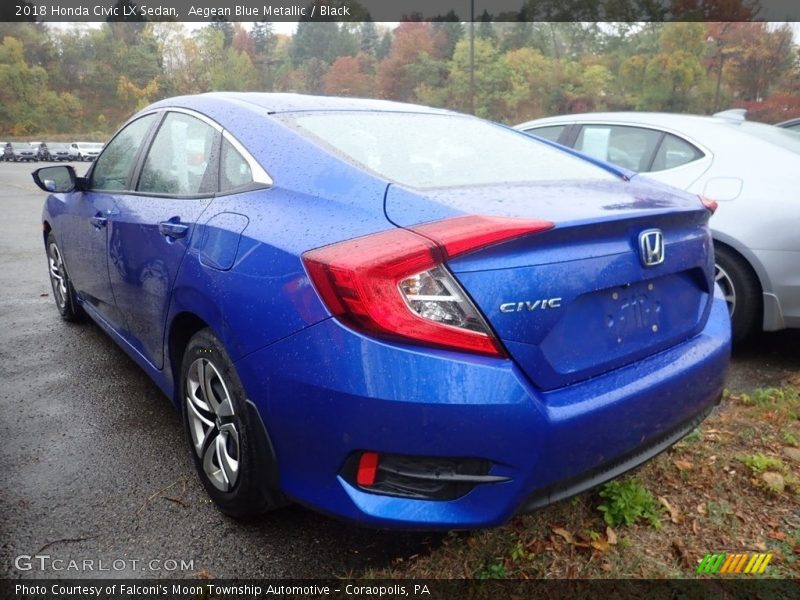 Aegean Blue Metallic / Black 2018 Honda Civic LX Sedan