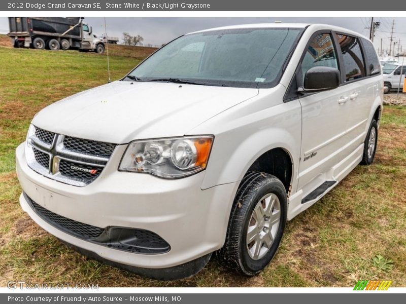 Stone White / Black/Light Graystone 2012 Dodge Grand Caravan SE