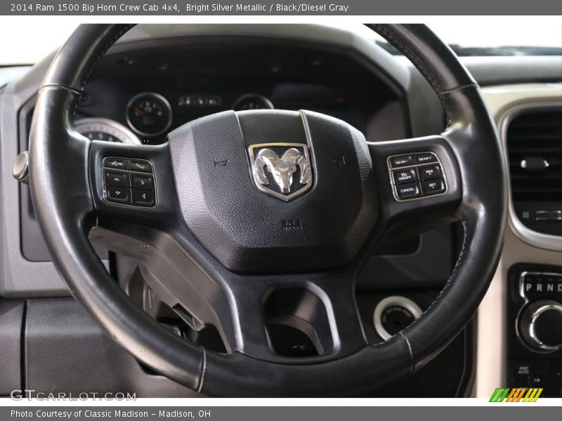 Bright Silver Metallic / Black/Diesel Gray 2014 Ram 1500 Big Horn Crew Cab 4x4