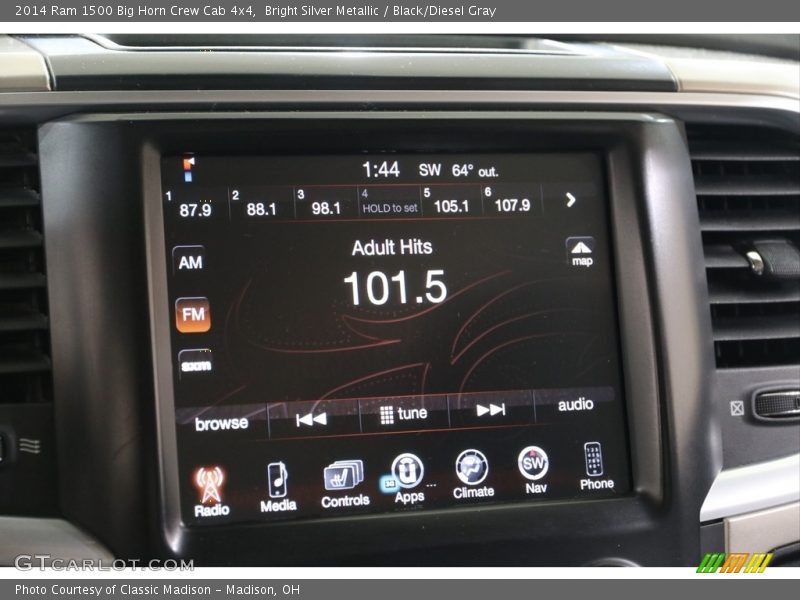 Bright Silver Metallic / Black/Diesel Gray 2014 Ram 1500 Big Horn Crew Cab 4x4