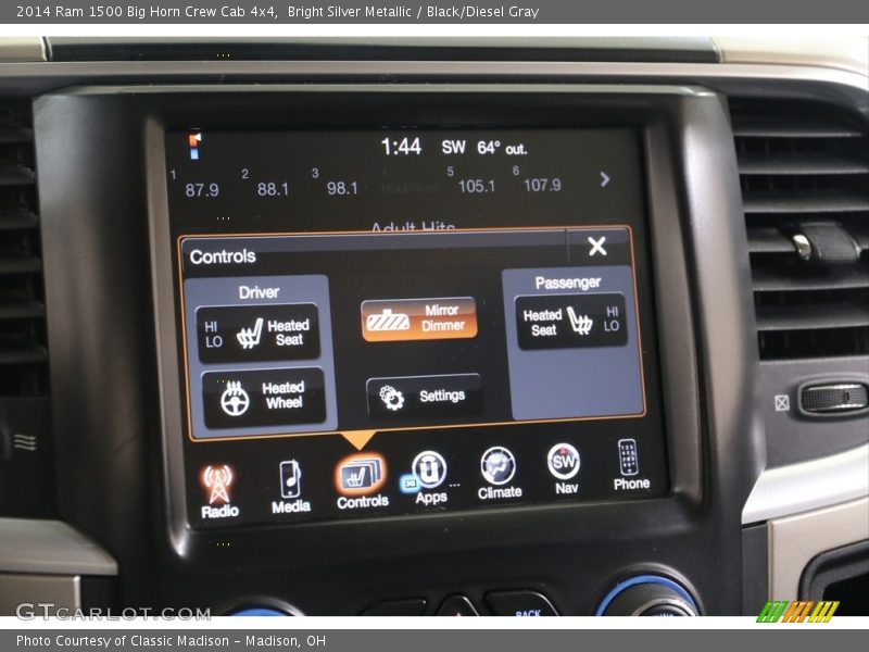 Bright Silver Metallic / Black/Diesel Gray 2014 Ram 1500 Big Horn Crew Cab 4x4