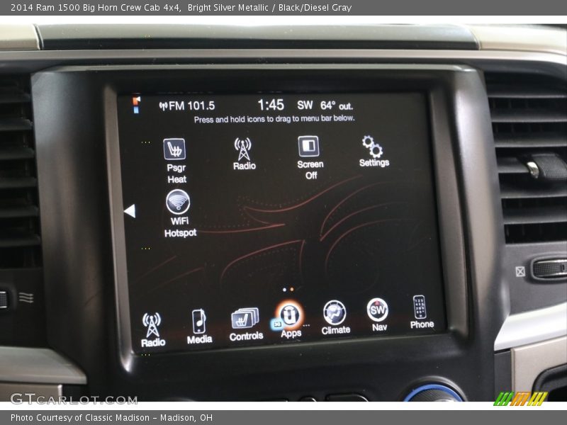 Bright Silver Metallic / Black/Diesel Gray 2014 Ram 1500 Big Horn Crew Cab 4x4
