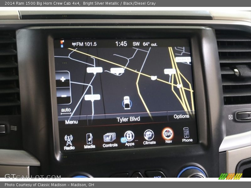 Bright Silver Metallic / Black/Diesel Gray 2014 Ram 1500 Big Horn Crew Cab 4x4