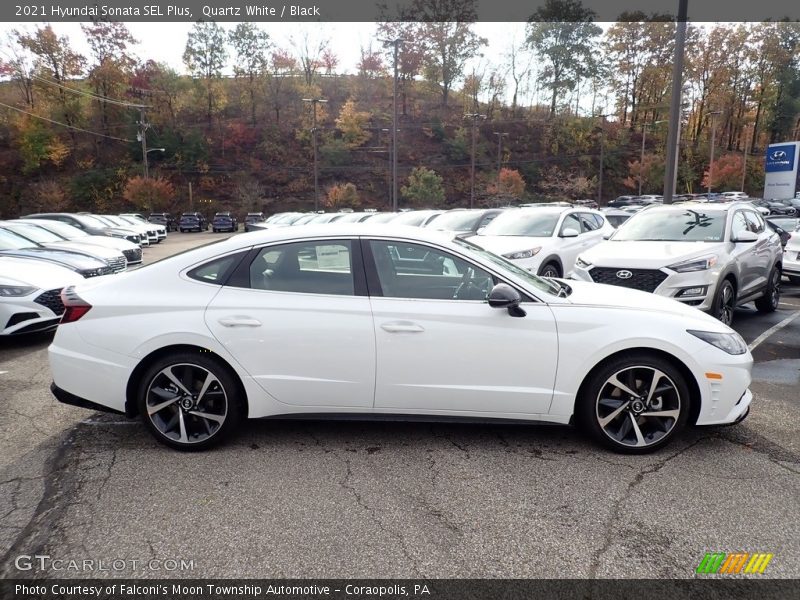 Quartz White / Black 2021 Hyundai Sonata SEL Plus