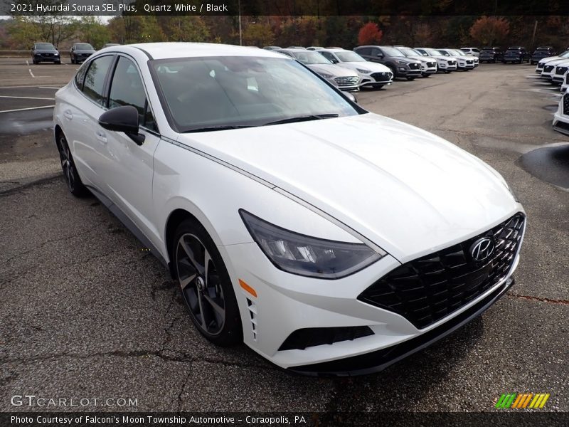 Quartz White / Black 2021 Hyundai Sonata SEL Plus