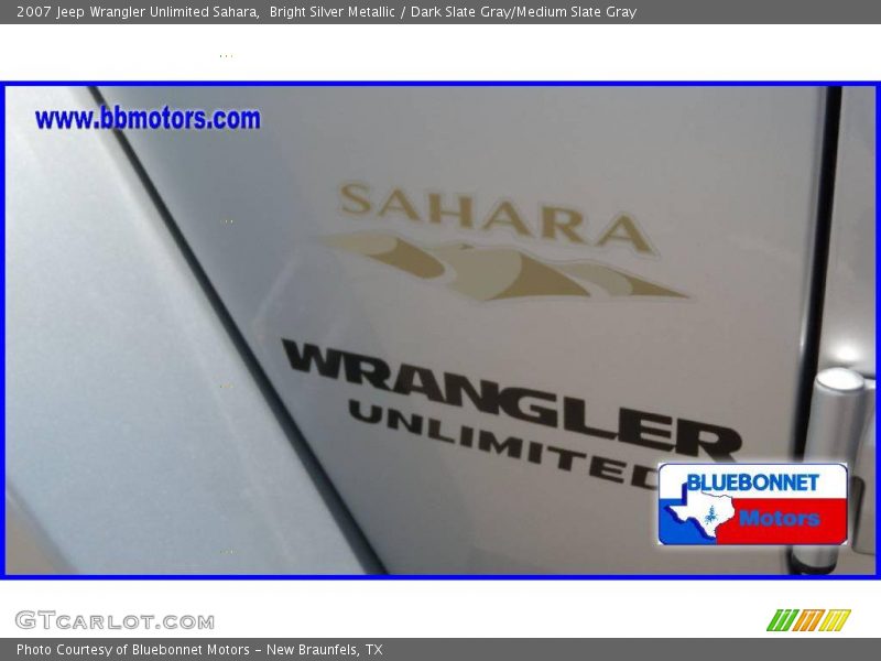 Bright Silver Metallic / Dark Slate Gray/Medium Slate Gray 2007 Jeep Wrangler Unlimited Sahara