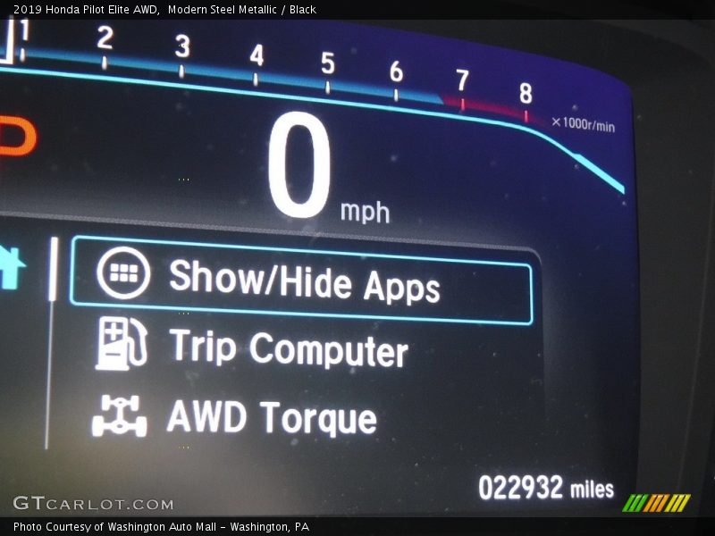Modern Steel Metallic / Black 2019 Honda Pilot Elite AWD