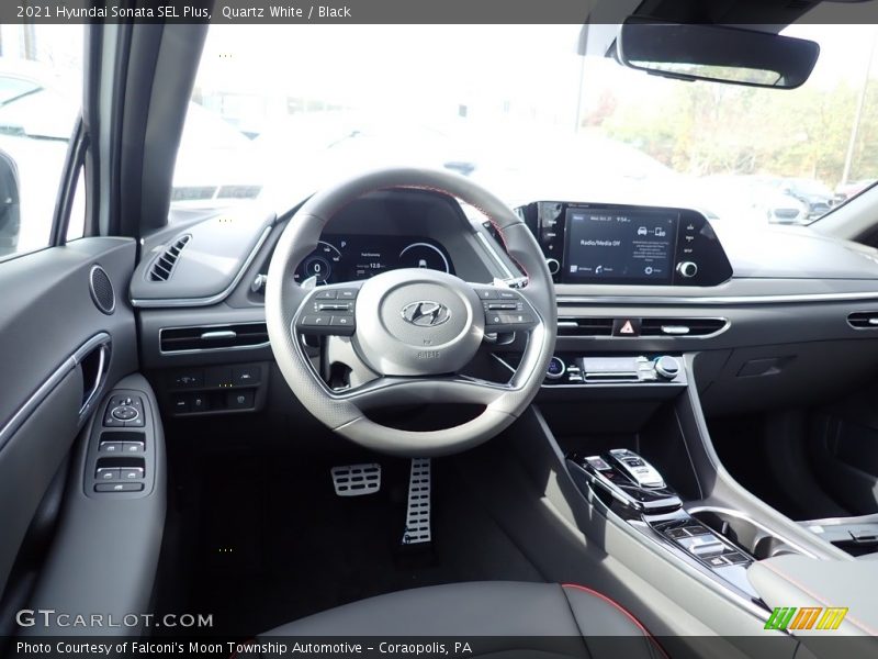 Quartz White / Black 2021 Hyundai Sonata SEL Plus