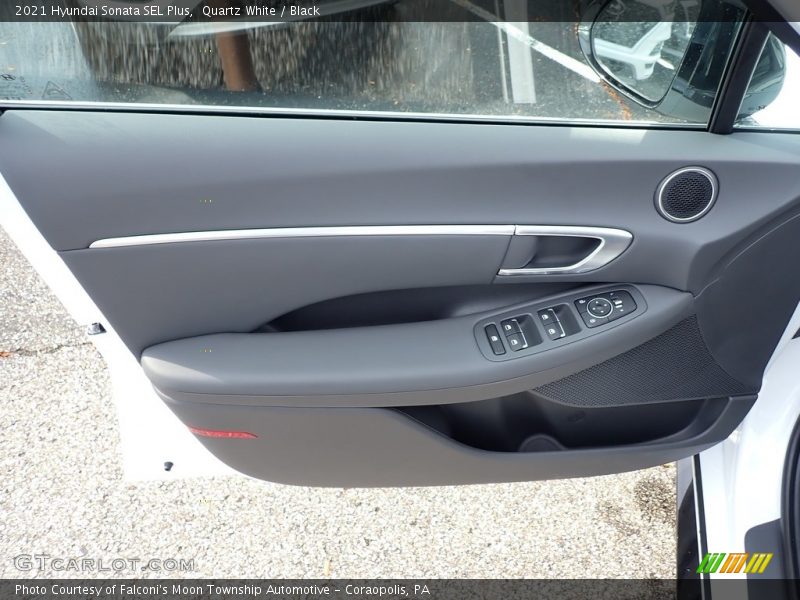 Quartz White / Black 2021 Hyundai Sonata SEL Plus
