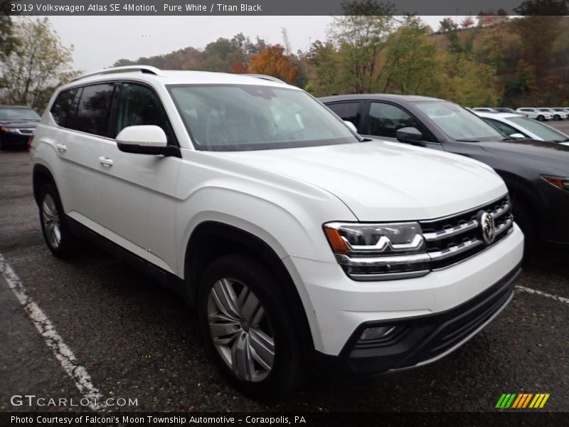 Pure White / Titan Black 2019 Volkswagen Atlas SE 4Motion
