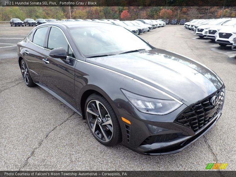 Portofino Gray / Black 2021 Hyundai Sonata SEL Plus