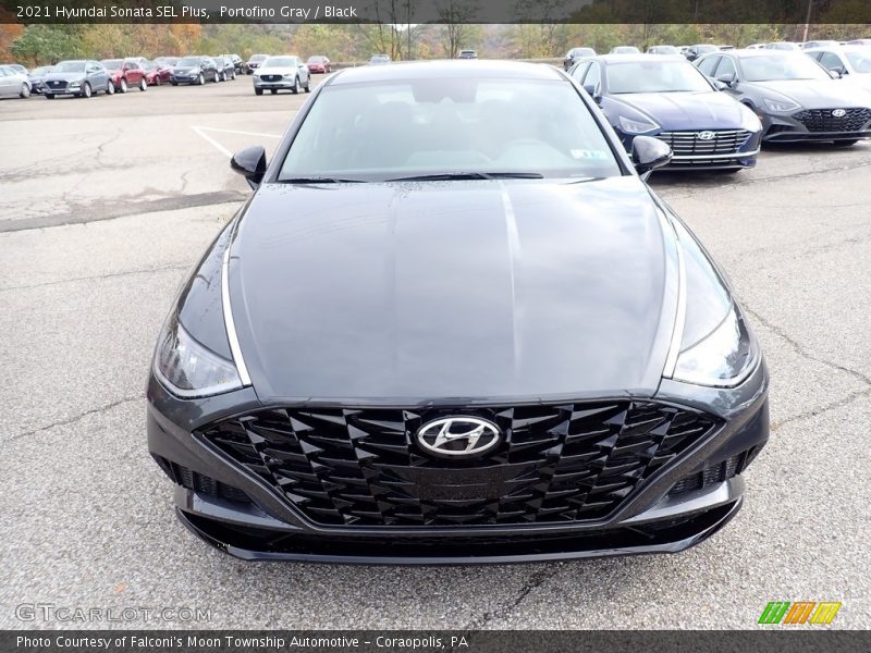 Portofino Gray / Black 2021 Hyundai Sonata SEL Plus
