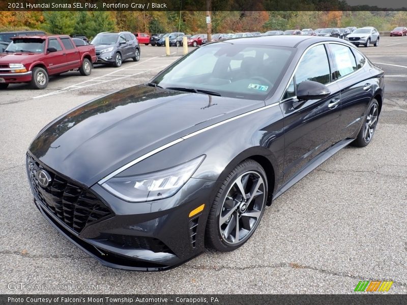 Portofino Gray / Black 2021 Hyundai Sonata SEL Plus