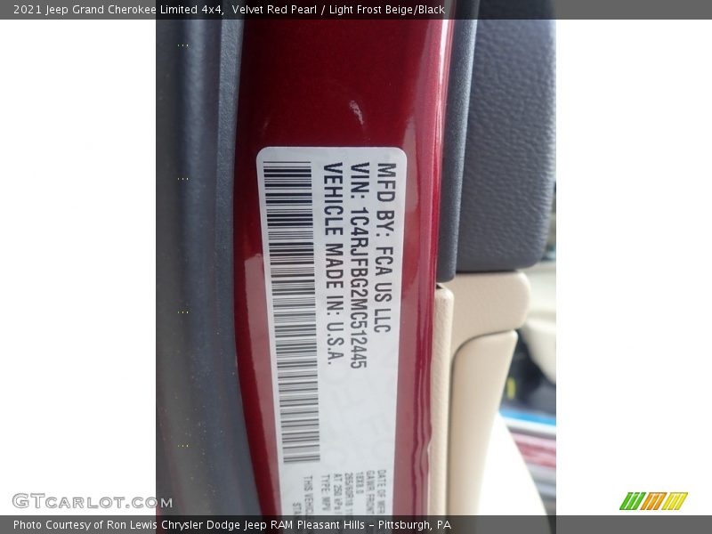 Velvet Red Pearl / Light Frost Beige/Black 2021 Jeep Grand Cherokee Limited 4x4