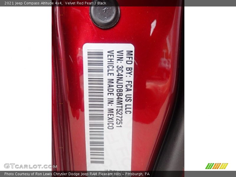 Velvet Red Pearl / Black 2021 Jeep Compass Altitude 4x4