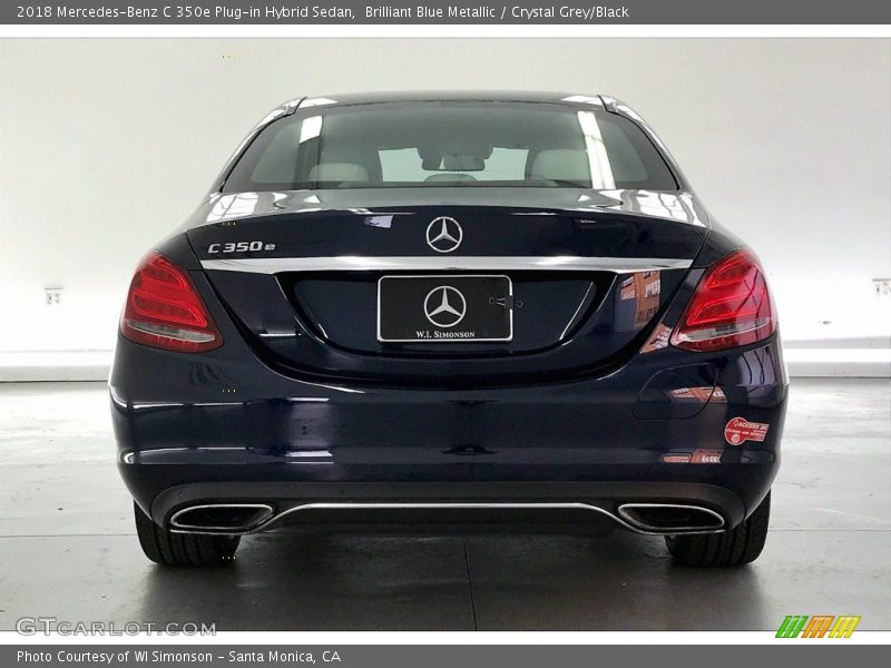 Brilliant Blue Metallic / Crystal Grey/Black 2018 Mercedes-Benz C 350e Plug-in Hybrid Sedan
