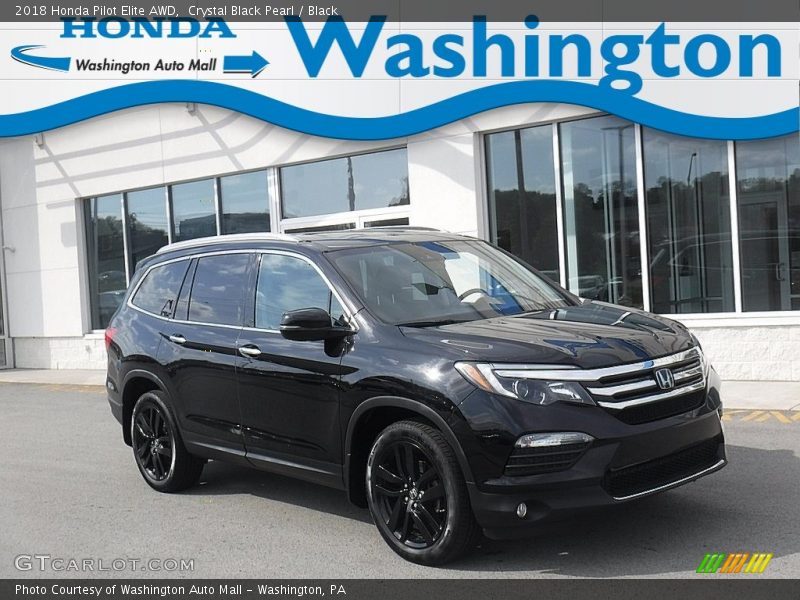 Crystal Black Pearl / Black 2018 Honda Pilot Elite AWD
