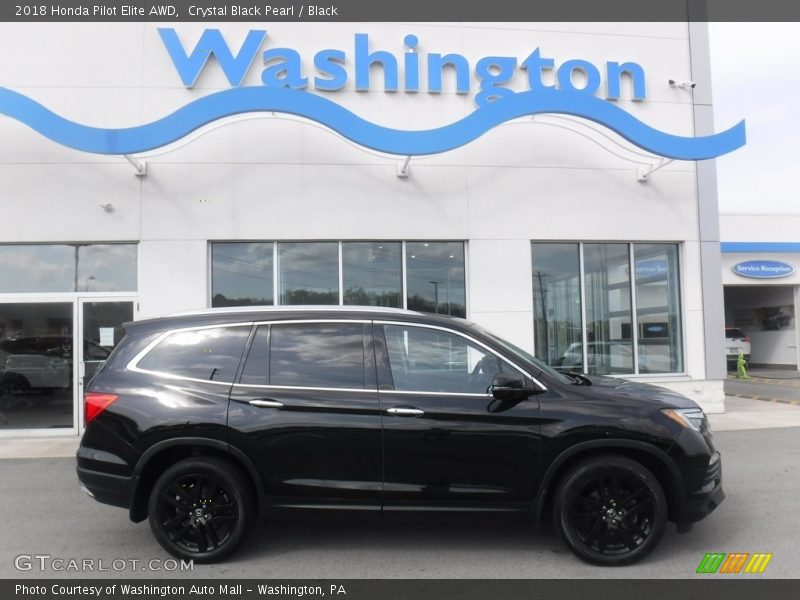 Crystal Black Pearl / Black 2018 Honda Pilot Elite AWD