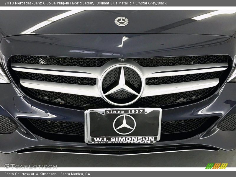 Brilliant Blue Metallic / Crystal Grey/Black 2018 Mercedes-Benz C 350e Plug-in Hybrid Sedan