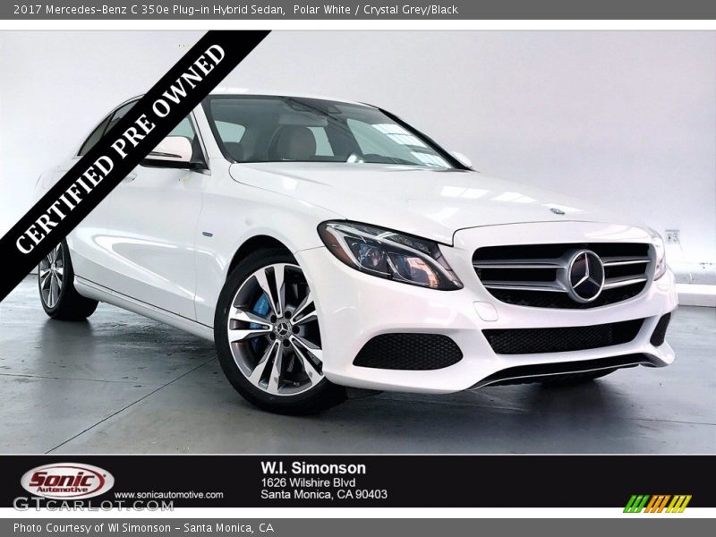 Polar White / Crystal Grey/Black 2017 Mercedes-Benz C 350e Plug-in Hybrid Sedan