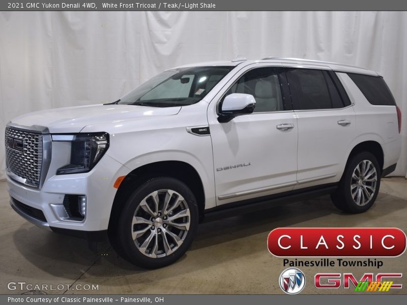 White Frost Tricoat / Teak/­Light Shale 2021 GMC Yukon Denali 4WD