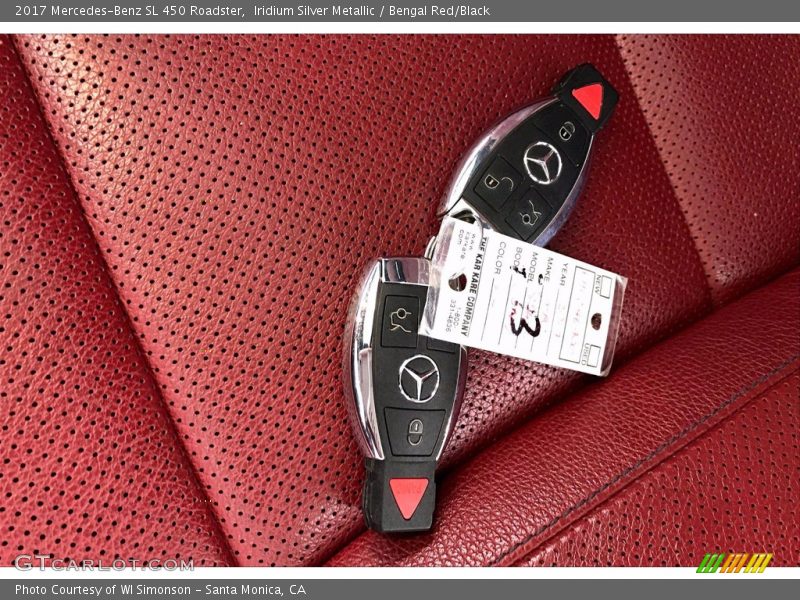 Iridium Silver Metallic / Bengal Red/Black 2017 Mercedes-Benz SL 450 Roadster