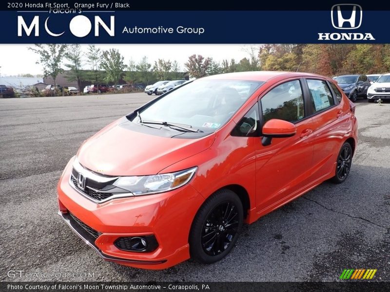 Orange Fury / Black 2020 Honda Fit Sport