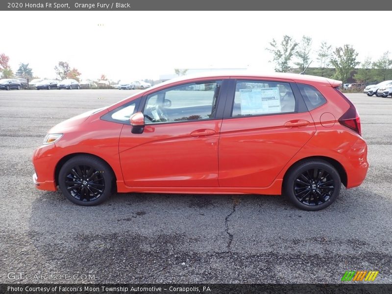 Orange Fury / Black 2020 Honda Fit Sport