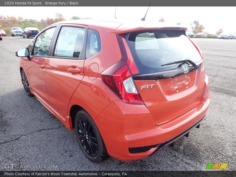 Orange Fury / Black 2020 Honda Fit Sport