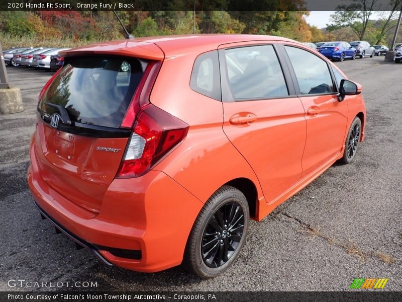 Orange Fury / Black 2020 Honda Fit Sport