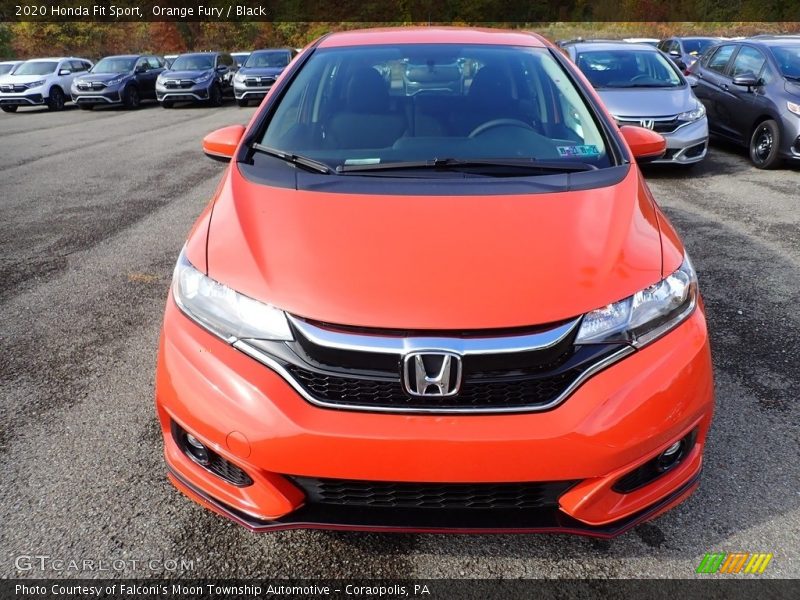 Orange Fury / Black 2020 Honda Fit Sport