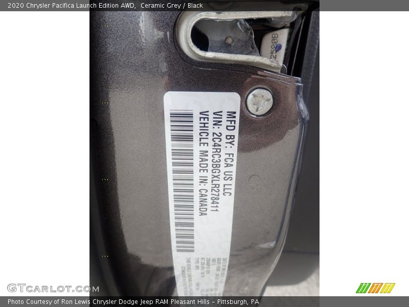 Ceramic Grey / Black 2020 Chrysler Pacifica Launch Edition AWD