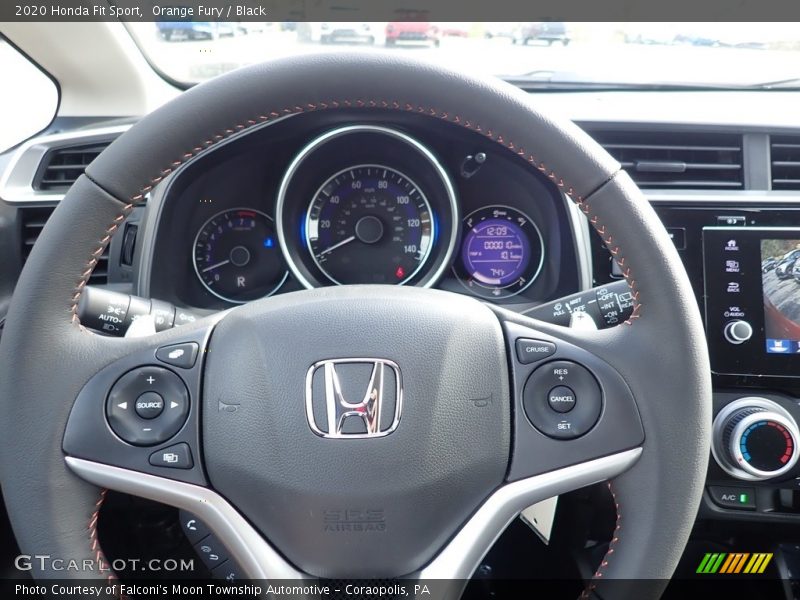 Orange Fury / Black 2020 Honda Fit Sport