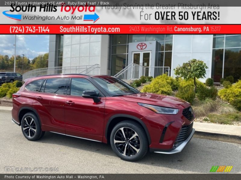 Ruby Flare Pearl / Black 2021 Toyota Highlander XSE AWD