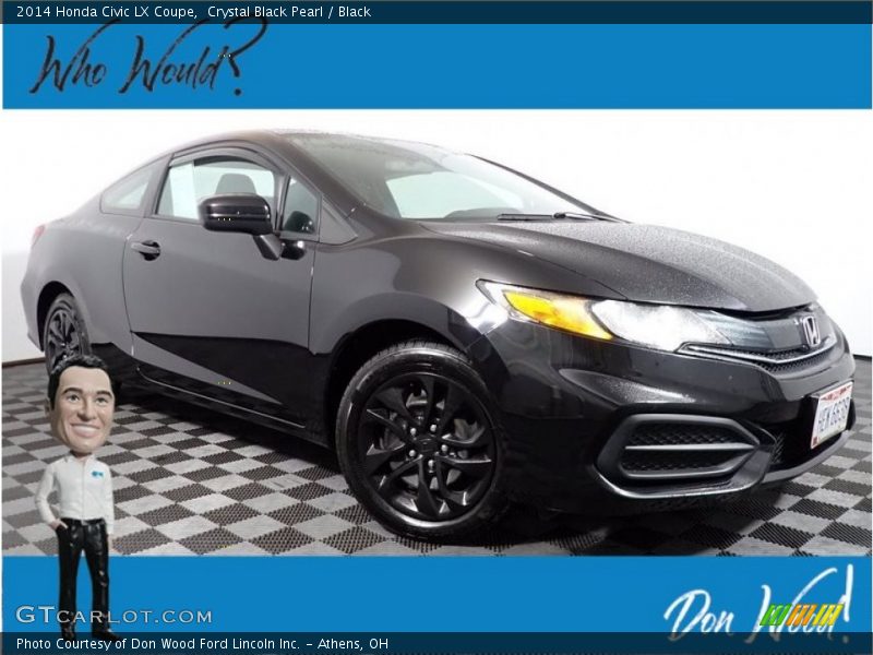 Crystal Black Pearl / Black 2014 Honda Civic LX Coupe