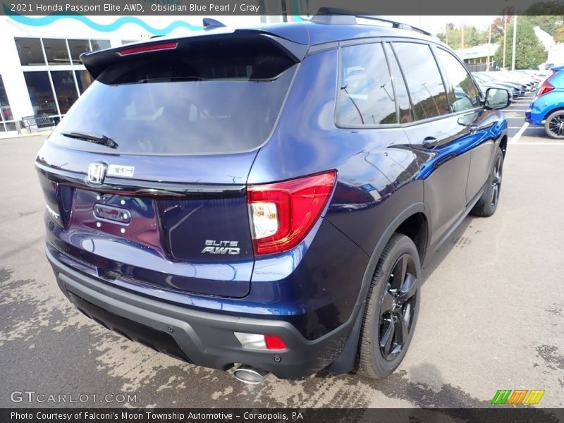 Obsidian Blue Pearl / Gray 2021 Honda Passport Elite AWD