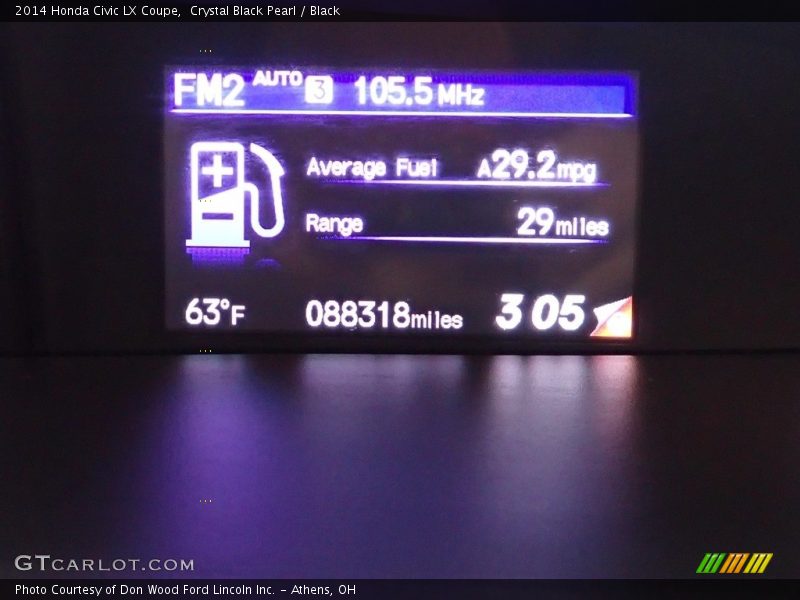 Crystal Black Pearl / Black 2014 Honda Civic LX Coupe