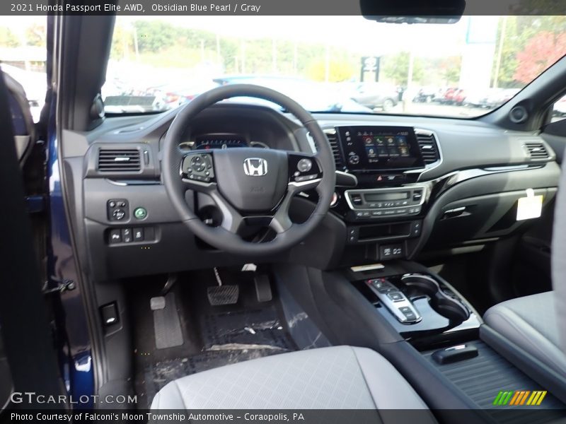 Obsidian Blue Pearl / Gray 2021 Honda Passport Elite AWD