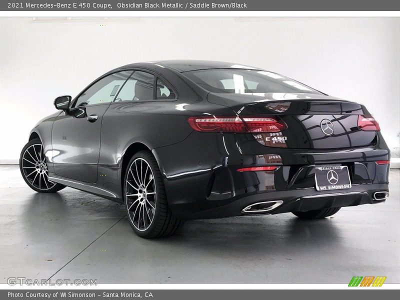 Obsidian Black Metallic / Saddle Brown/Black 2021 Mercedes-Benz E 450 Coupe