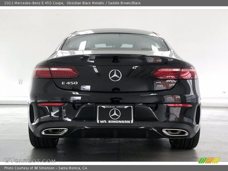 Obsidian Black Metallic / Saddle Brown/Black 2021 Mercedes-Benz E 450 Coupe