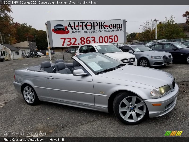Titanium Silver Metallic / Black 2003 BMW 3 Series 325i Convertible